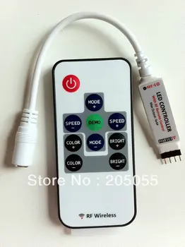 

10key Mini RF Remote Control LED RGB Controller wireless DC 5-24V 3x4A with Power Supply Socket for Strip Light SMD 3528/5050