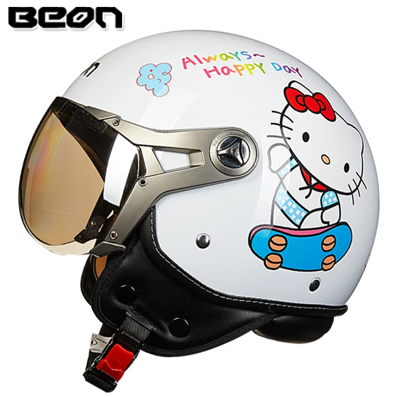 Мотоциклетный винтажный шлем, мотоциклетный шлем для мотокросса, шлем с открытым лицом 3/4, полушлем в стиле Момо, шлем ECE BEON B100 - Цвет: 6