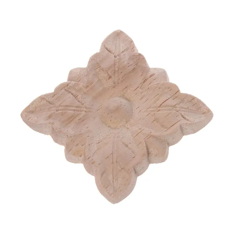 

Wood Carved Flower Corner Onlay Applique Unpainted Frame Cupboard Cabinet Decal Home Furniture Decor DIY 6x6cm