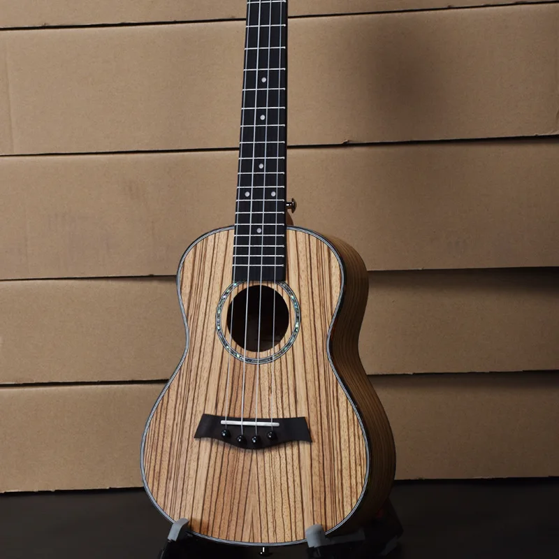 

Concert Ukulele 23 Inch Hawaiian Electric Guitar 4 Strings Ukelele Guitarra Handcraft Zebra Wood Musical Instruments Uke