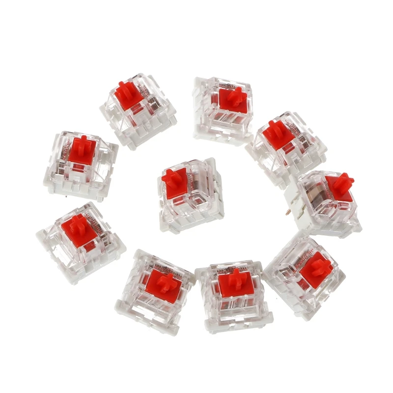 

10Pcs 3 Pin Mechanical Keyboard Switch Red Replacement For Gateron Cherry MX