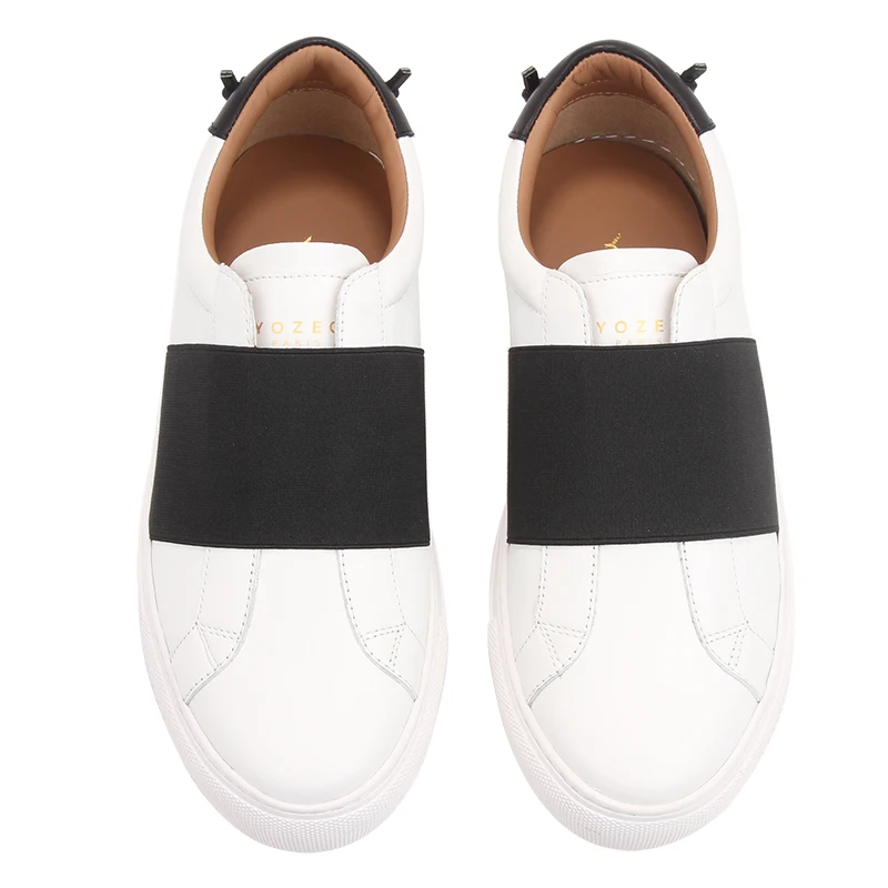YOZEO 2018 New Fashion Genuine Cow Leather Platform Shoes Women White Flats Casual Loafers Spring Summer Autumn Winter Women's Shoes