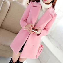 Женские зимние пальто модные длинные женские брендовые высококачественные шерстяные теплые пальто облегающая куртка размера плюс