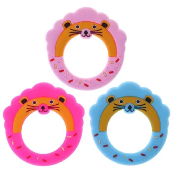 

Baby Teether Lion Cute Cartoon Food Grade Silicone Bite Chew Toys DIY Necklace Newborn Nursing Care BPA Free Teething