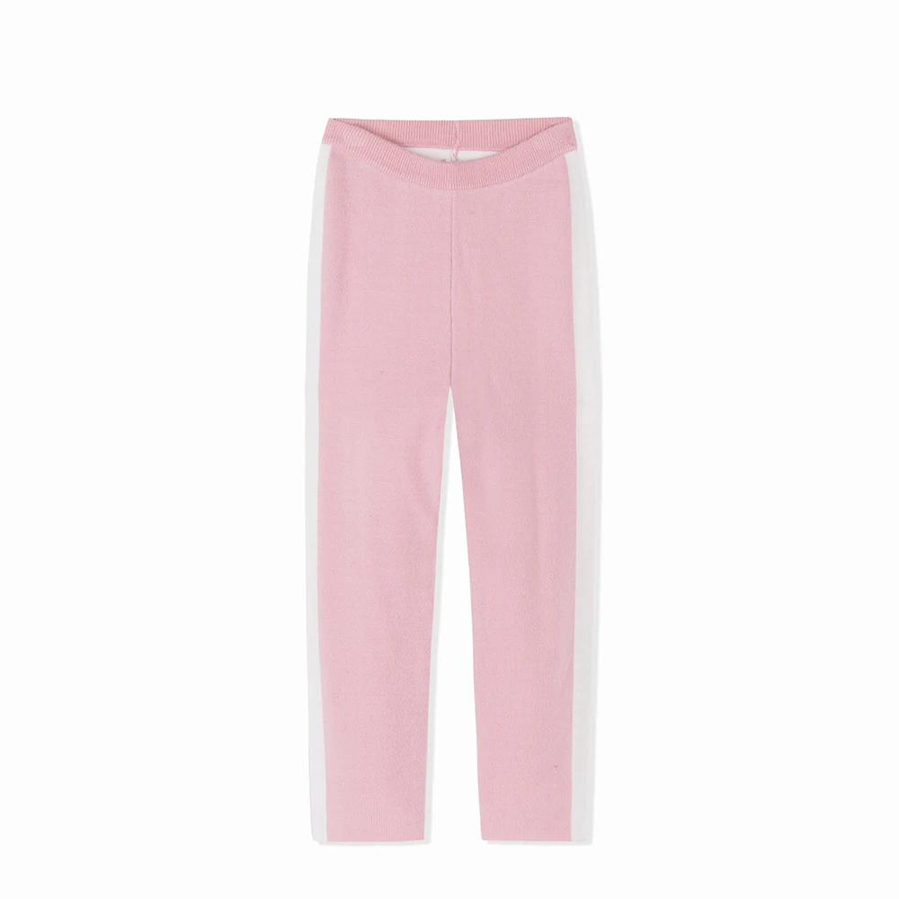Balabala/зимние леггинсы для девочек; хлопковые детские штаны; флисовые штаны для девочек; цветные детские леггинсы; брюки; теплая одежда для девочек - Цвет: pink