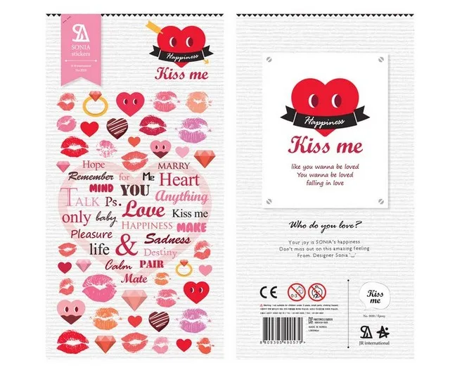 

1 PCS Love Lip Korean Sonia Stickers Cellphone Decal Diary Calendar Decorative Sticker Flakes 2020