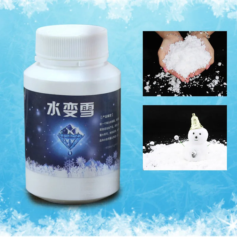 

Hot Sale Instant Snow Man-Made Magic Artificial Snow Powder Christmas Decor DIY Kids Toys Gifts
