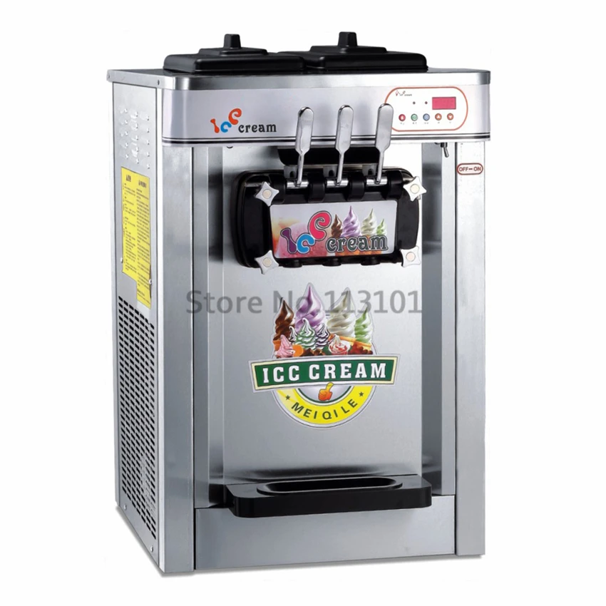 Stainless Steel body, rainbow soft Ice Cream Machine Soft Serve Sundaes
