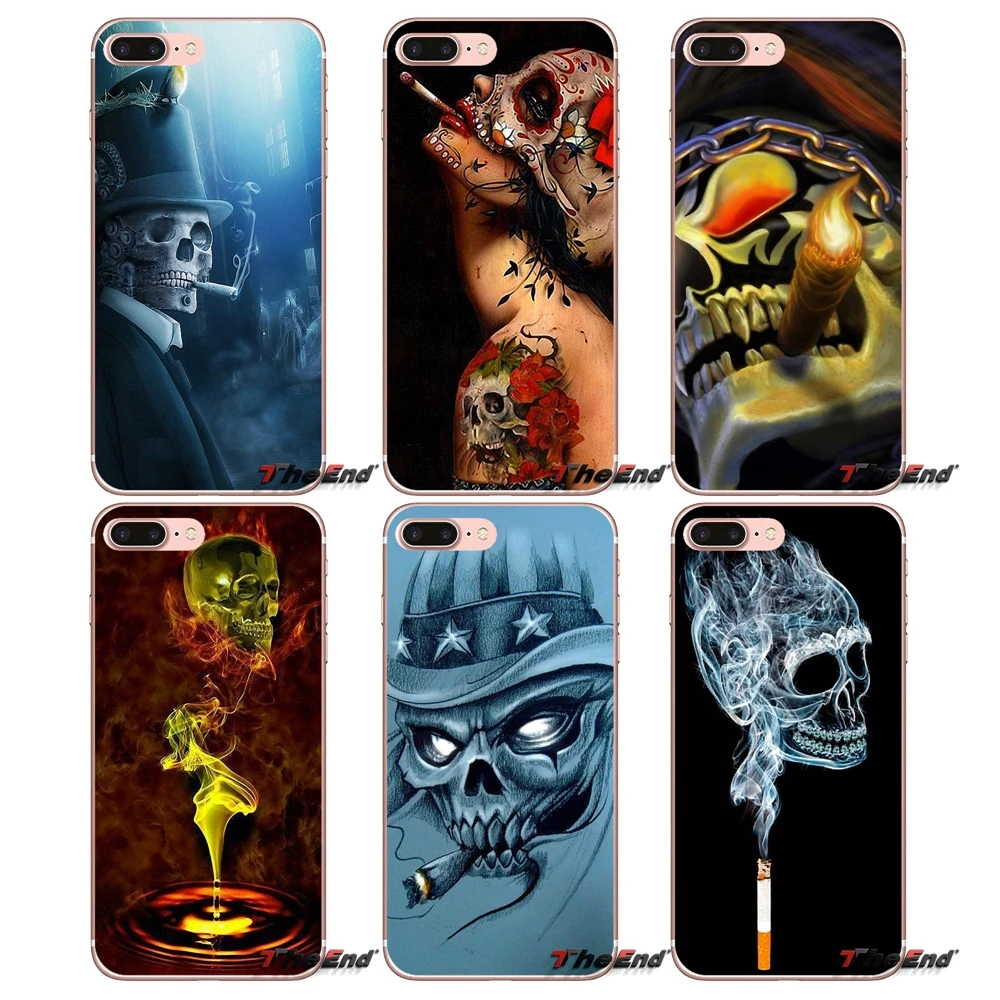 Для Huawei G7 G8 Ascend P7 P8 P9 Lite Honor 4C 5X 5C 6X Mate 7 8 9 Y3 Y5 Y6 II Pro Smoking Skull Man индивидуальный ТПУ