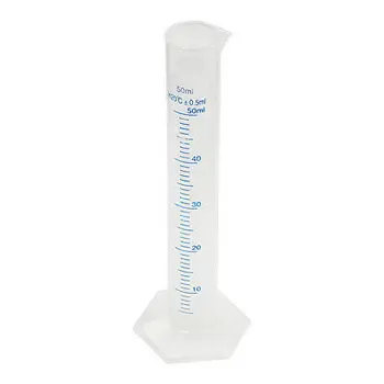 

Transparent Plastic Graduated Cylinder 50ml 0.5 milliliter Lab Test