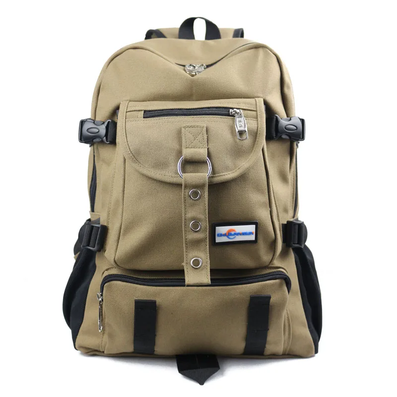 Chuwanglin Fashion leisure men's backpack designer travel bag strap zipper solid color casual canvas backpack school bag ZDD5194