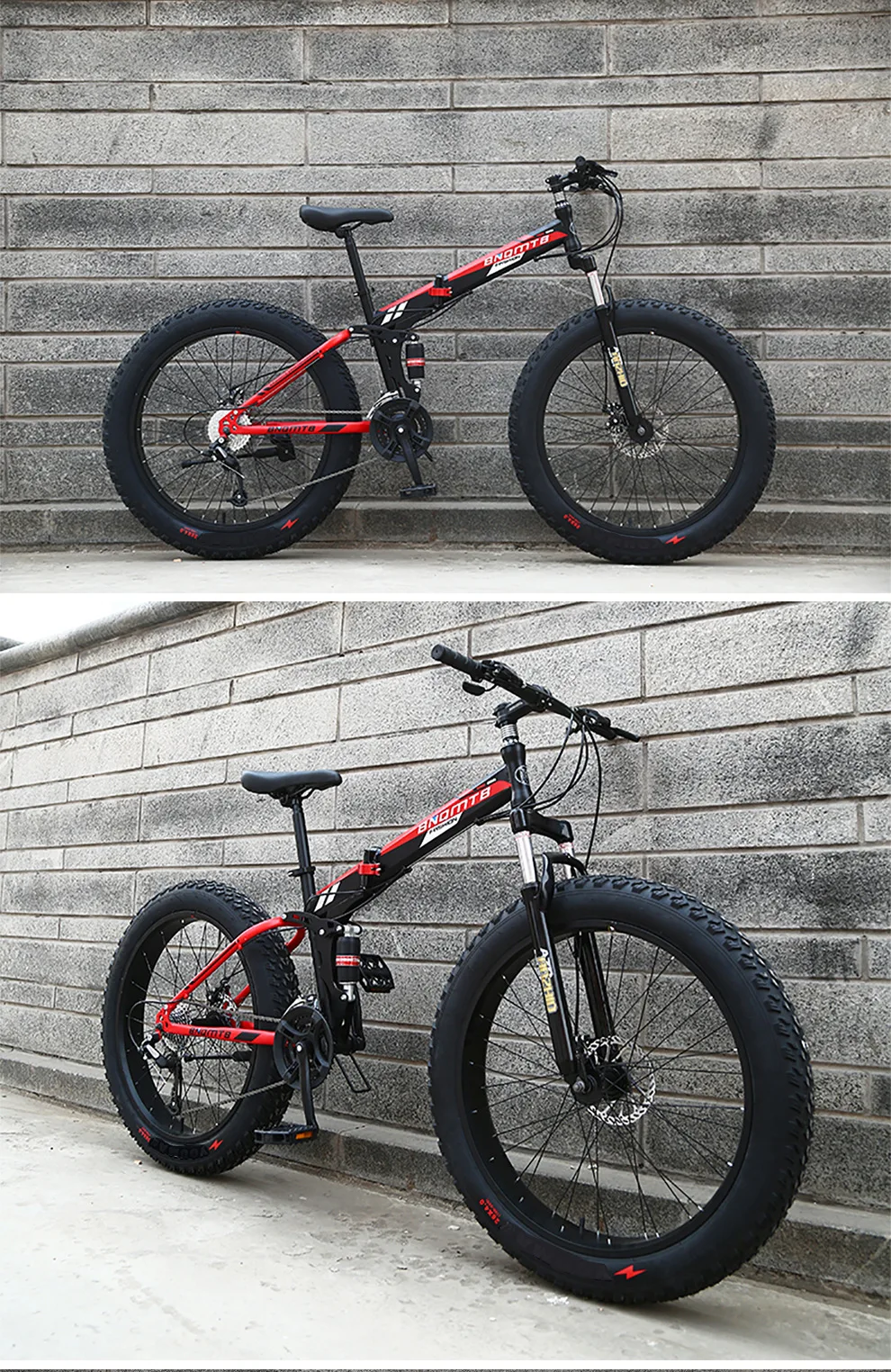 Best Mountain Bike 24/26inch Folding Bike Road Bike Double Disc Brakes Folding Mountain Bikes Student Bicycle 4.0 Wide Wheel Fat Tire 8