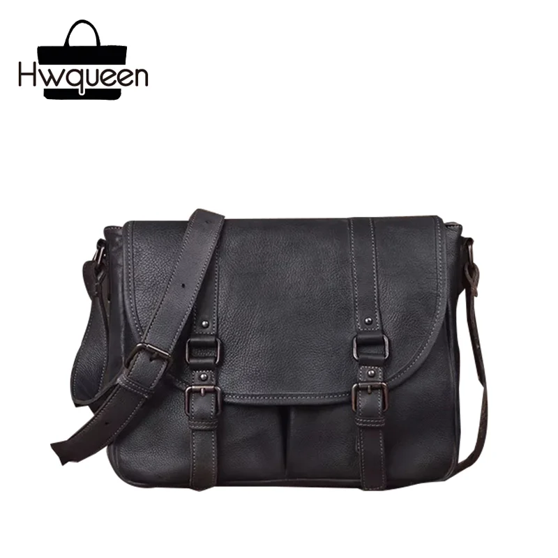 

Vintage Designer Genuine Natural Cow Leather Boys Satchels Men Casual Messenger Bag Cowhide Single & Cross Shoulder Bag For Man