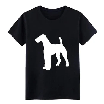 

Men's Airedale Terrier dog black t shirt Designs cotton Round Collar Trend Sunlight Building Summer Style Pattern shirt