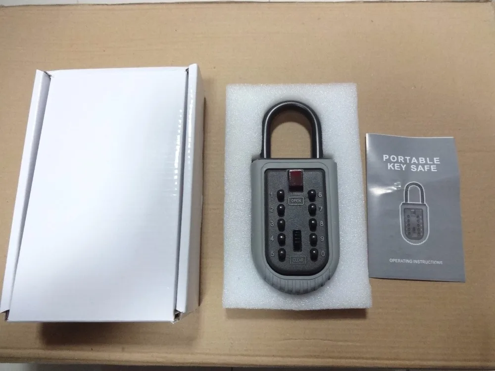 Outdoor Key Safe Box Keys Storage Box Padlock Use Four Password Lock Alloy Material Keys Hook Security Organizer Boxes