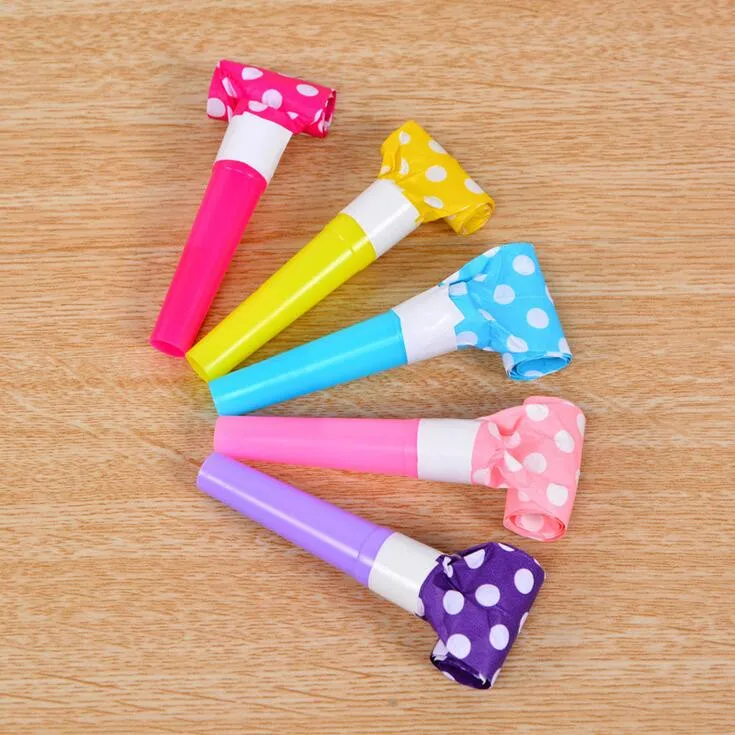 6 шт./пакет маленькие разноцветные вечерние свистки, детские украшения для праздника на день рождения, детские украшения на день рождения