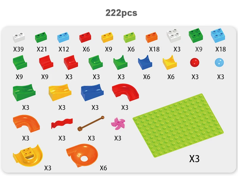 52-296 шт мраморный гоночный лабиринт, Шариковая дорожка строительные блоки ABS Воронка слайд сборка кирпичи блоки