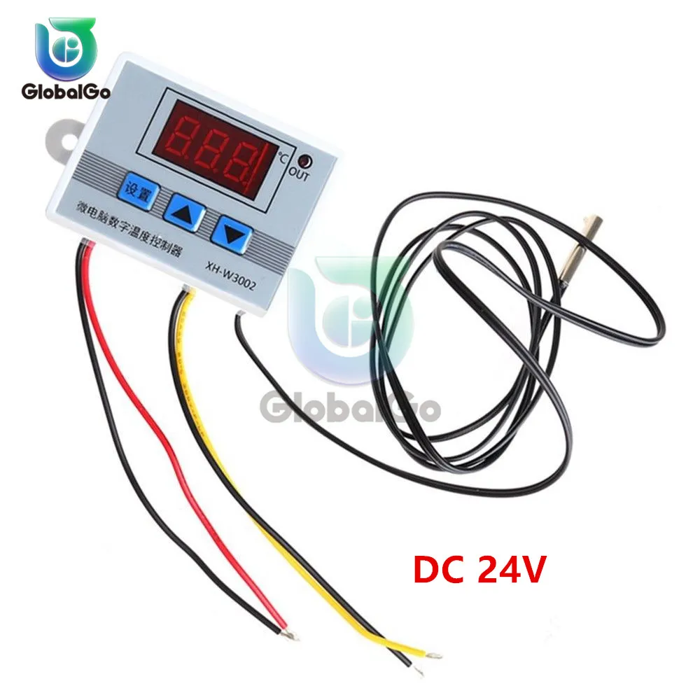 XH-W3002 W3002 AC 110 V-220 V DC 24 V DC 12 V Led Цифровой терморегулятор Термостат Температура Управление; Управление счетчик-переключатель - Цвет: DC 24V