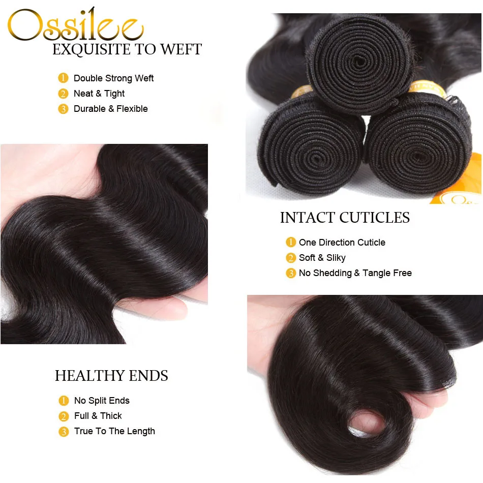 Ossilee Malaysian Hair Bundles with Closure Body Wave Bundles with Frontal Human Hair Bundles With Closure Remy Hair Bundles Ossilee Malaysian Hair Bundles with Closure Body Wave Bundles with Frontal Human Hair Bundles With Closure Remy Hair Bundles