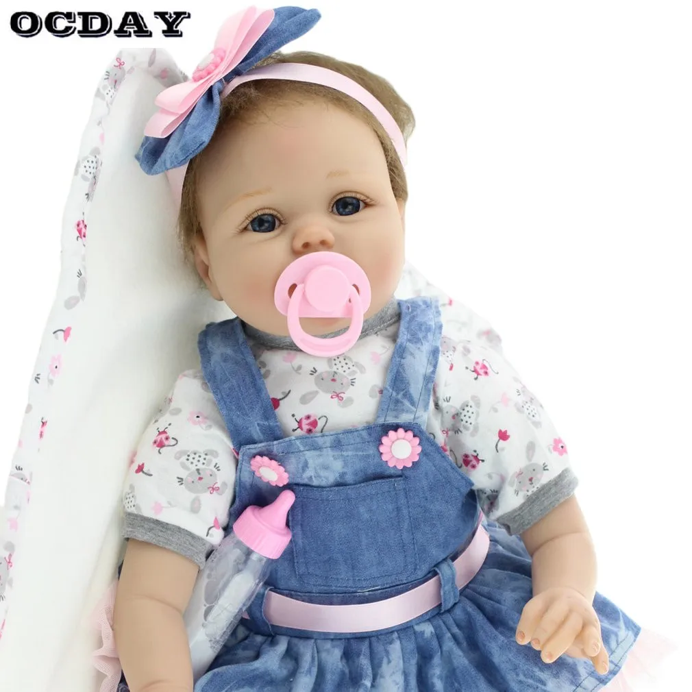 OCDAY 22 дюймов 55 см ручной работы реборн куклы реалистичные мягкие силиконовые детские куклы Детский подарок на день рождения для беременных