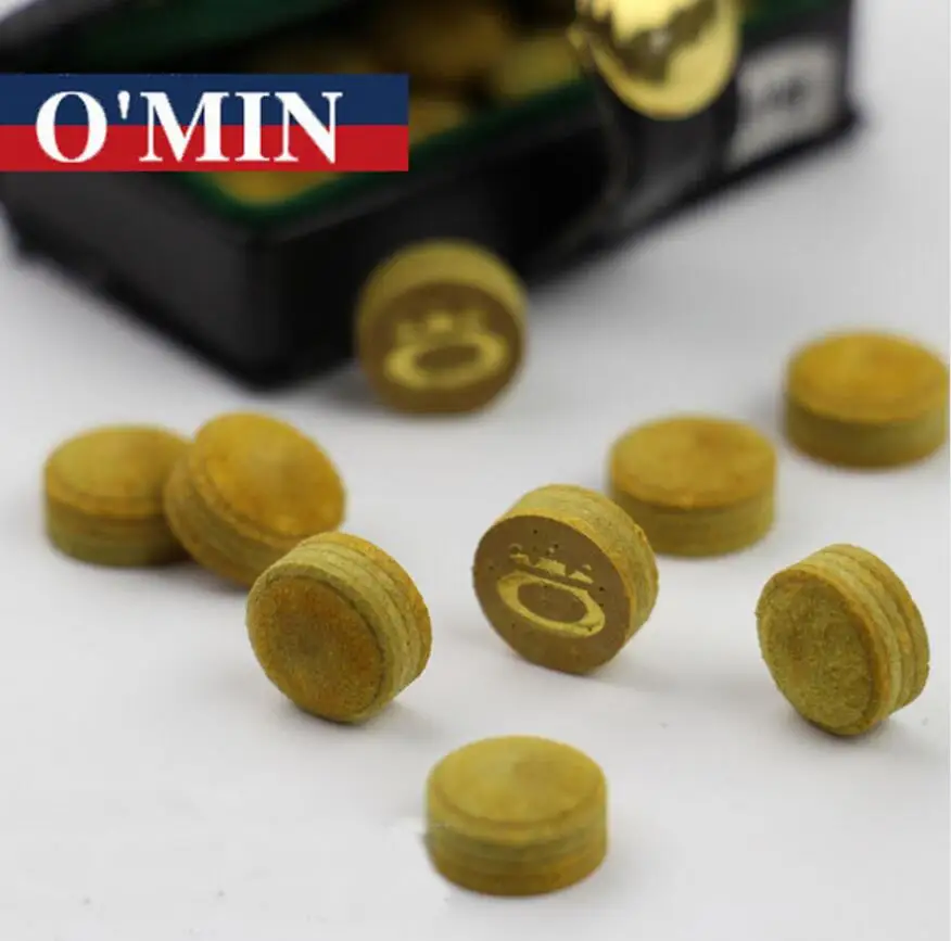 New 8 Pieces/lot Multilayer Omin Snooker Cue Tip 10mm/11mm Yellow Color M Hardness Professional Billiards Accessories China 2019 | Спорт и