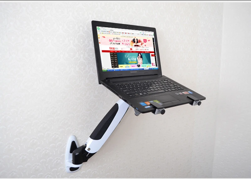 Gas Spring Wall Mount Laptop Holder Arm Aluminum Alloy Full Motion 10