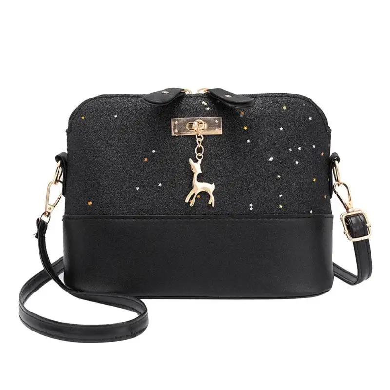 Women Ladies Leather Shoulder Bag Deer Shell Handbag Messenger Crossbody Satchel