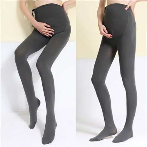 Puseky Одежда для беременных зимние однотонные регулируемые Леггинсы для беременных женщин толстые универсальные брюки для беременных Polainas - Цвет: Grey Stirrup Legging