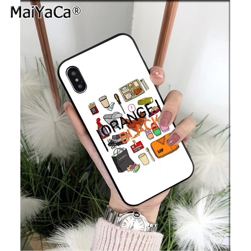 MaiYaCa Orange-это черный Красочный милый чехол для телефона для iPhone 8 7 6 6S Plus 5 5S SE XR X XS MAX Coque Shell