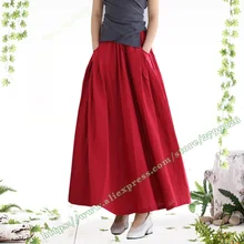 Весна и лето плюс размеры 5XL 6XL Винтаж Ретро повседневное красные, черные хлопок белье женские юбки женские/Макси юбка конструкции