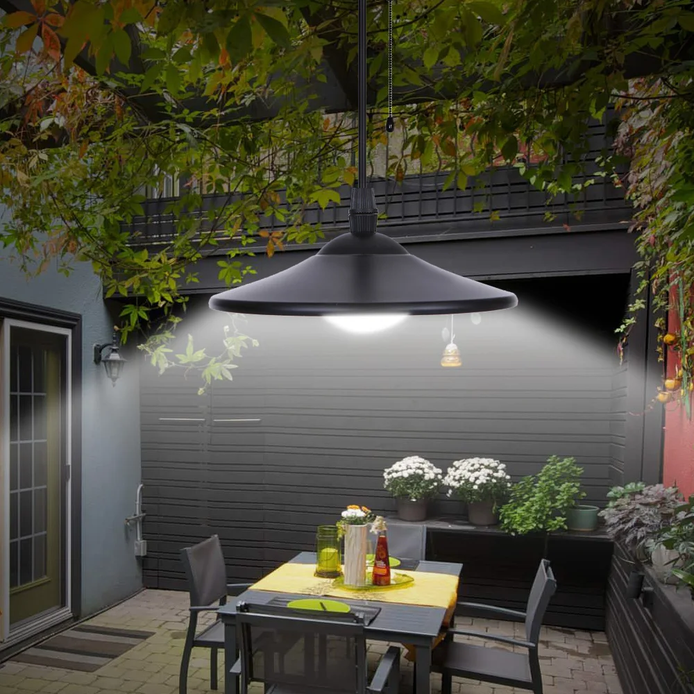 3W Outdoor Hanging Solar Powered 4 LED Shed Light 250lm Pendant Lamp