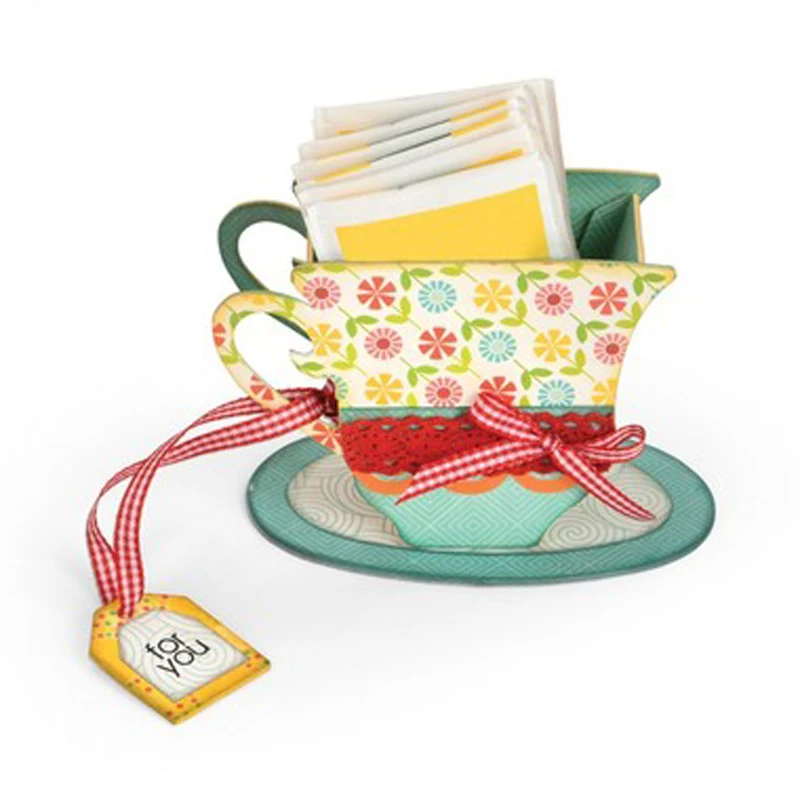 

174*121mm Customize Teacup Frame Metal Cutting Dies Stencil DIY Making Scrapbook Decor Photo Album Embossing Paper Cards Craft