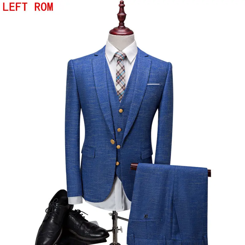 Wool Herringbone Retro Gentleman Style Custom Made Men's Suits Tailor Suit Blazer Suits for men 3 piece (Jacket+Pants+Vest)