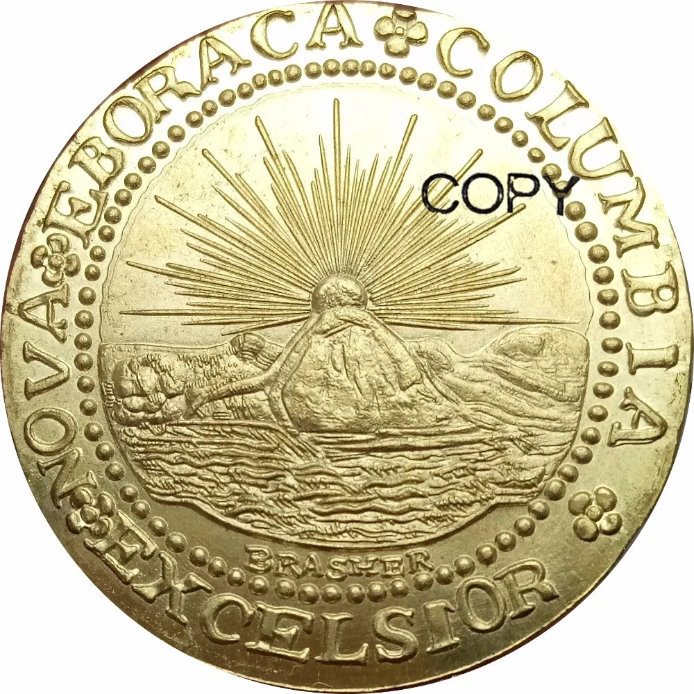 США 1787 Нью Йорк и связанные с ними проблемы Brasher Doubloons EB на груди латунная