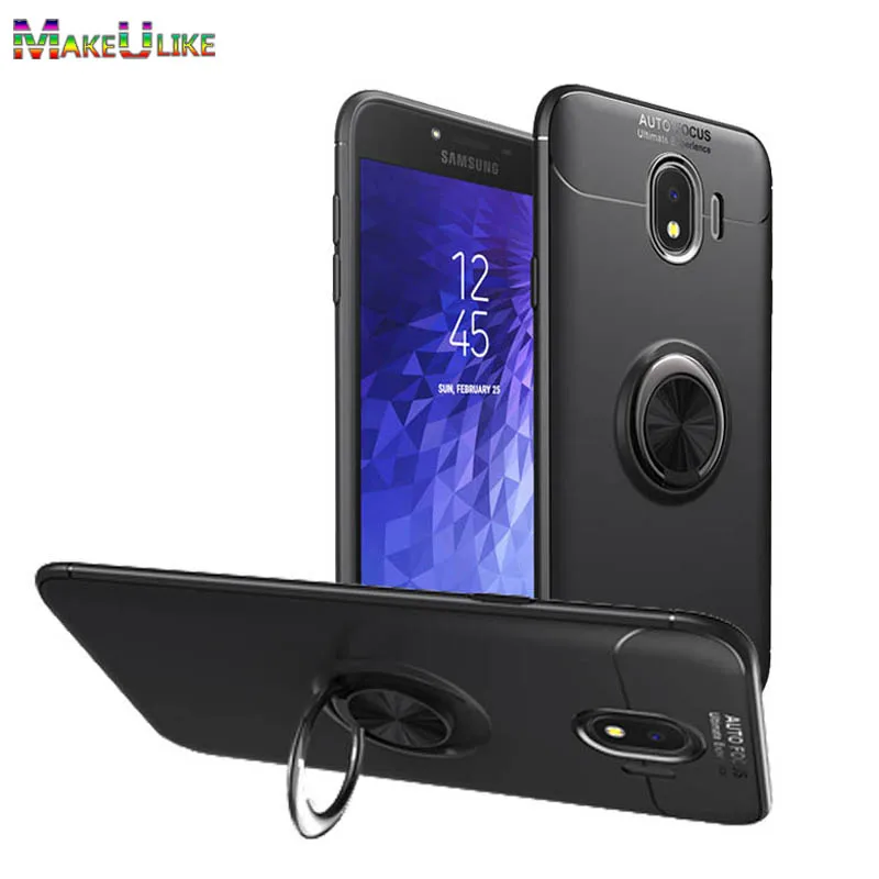

MAKEULIKE Ring Slim Cover For Samsung Galaxy J4 J6 Plus 2018 Case Soft TPU Phone Back Cases for Samsung J6 J4 Prime 2018 Cover
