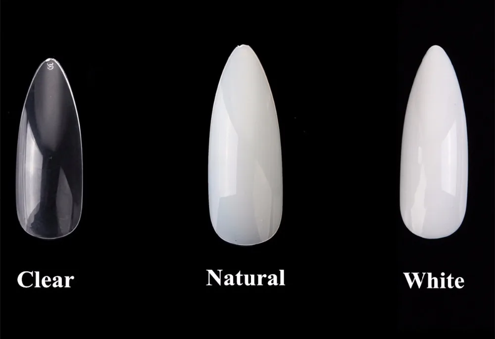 100 упаковка 500 X кончики для дизайна ногтей натуральные стилеты ногти Ложные Маникюр для кончиков ногтей Искусственные ногти салон DIY A0494XX