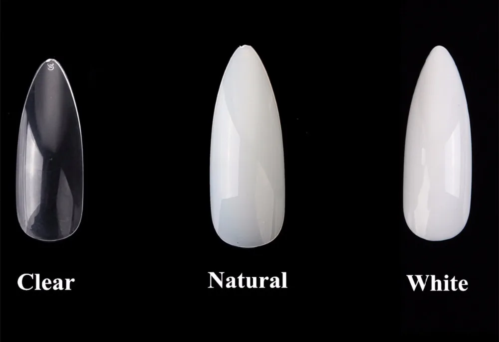 Pontas das Unhas Atacado Pacote Lote 500x10 Tamanhos Limpar Ponta Afiada Unhas Postiças Dicas Falsas Decoração Gel Manicure A0493xx 100 - 1 Beleza e saúde