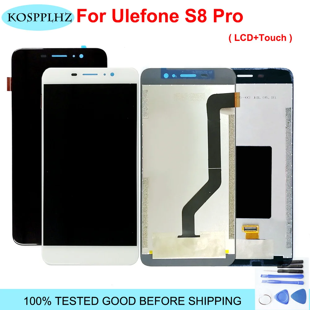 

100% Tested For Ulefone S8 Pro LCD Display+ Touch Screen LCD Digitizer Glass Panel Replacement 5.3" Ulefone S8Pro +Tool+Adhesive