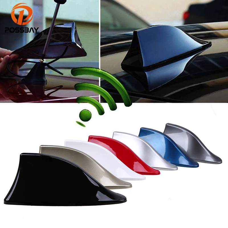 Car Radio FM//AM Auto Car Shark Fin Roof Antenna For BMW Nissan Blue Color