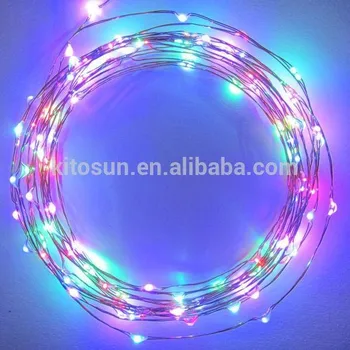10 stks/partij 5 M 50 LEDs Koper String Fairy Lights Batterij Ultra Thin String Wire voor Kerstbomen Verlichting decoratieve