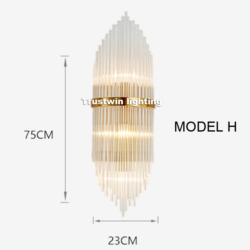 Американский Европейский пост современный Золотой металлический хрустальный стеклянный светильник Настенный светильник светодиодный светильник для виллы отеля фойе гостиной настенное бра