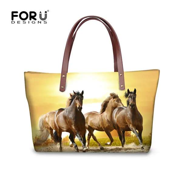 FORUDESIGNS Crazy Horse Prints Wome большие сумки на плечо высокого качества винтажные сумочки через плечо для женщин Bolsa Feminina - Цвет: H1714AL