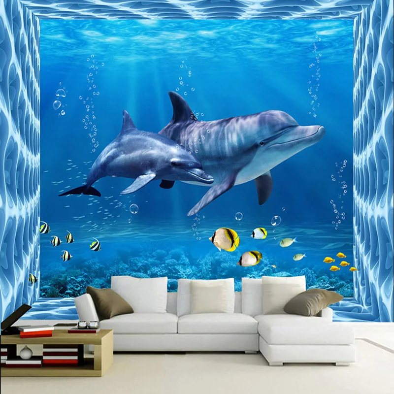 Modern Creative Dolphin Underwater World 3D Photo ...
