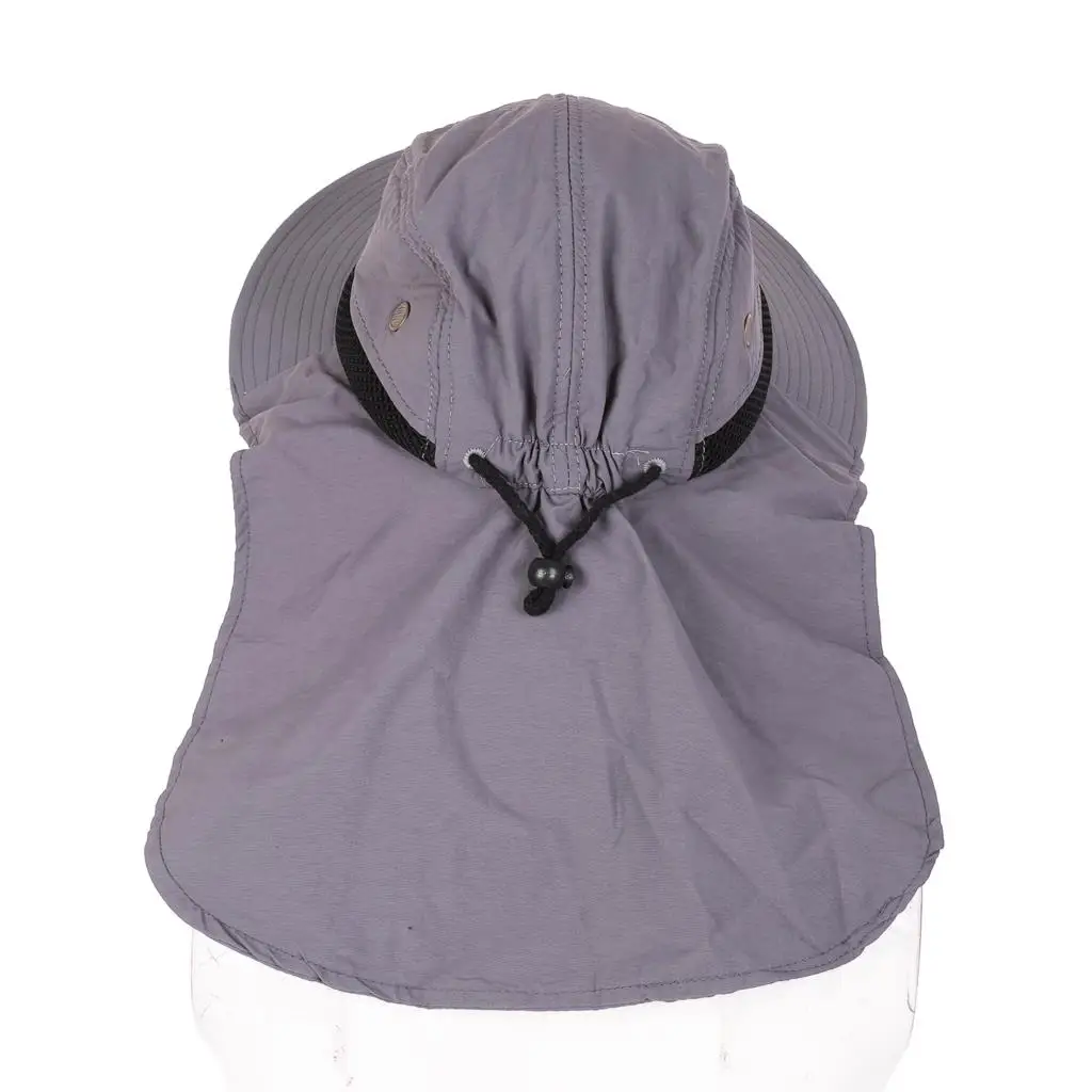

Hot Outdoor Fishing Hiking Boonie Snap Hat Brim Ear Neck Cover Sun Flap Cap