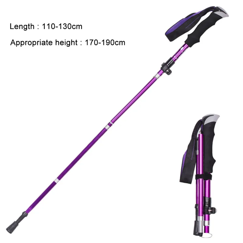 

Portable Telescopic 5 Sections Hiking Trekking Trail Ultralight Crutch Aluminum Alloy Folding Cane Walking Sticks
