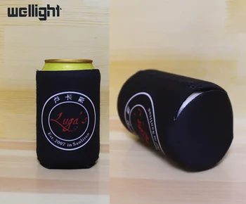 

500pcs/lot Neoprene Stubby holder with Customized LOGO Print Beer Bottle Can Coolers With Bottom Small Order Wedding Gift