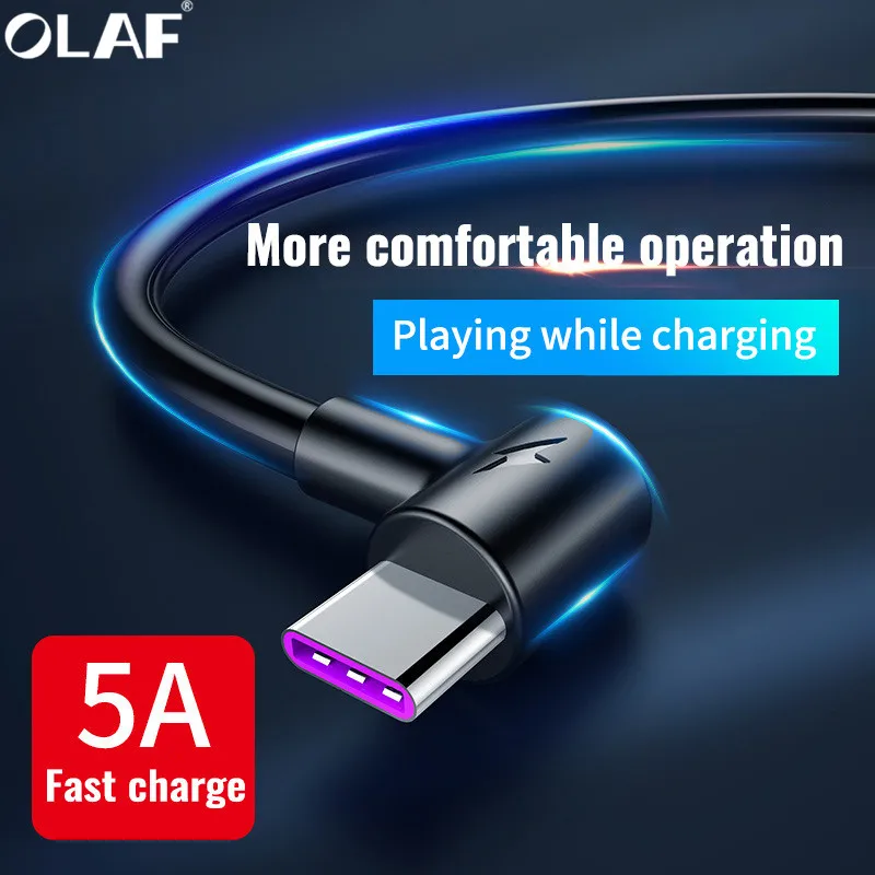 

OLAF 5A Fast Charger USB Type C Cable for Huawei P20 Lite P30 Pro Quick Charging USB C Cable for Samsung S10 S9 USBC Cord Cables