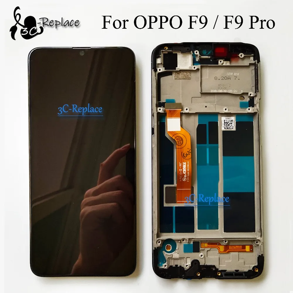 100% протестированный Черный 6 3 дюймовый новый для OPPO F9 CPH1825/F9 Pro CPH1823 Полный ЖК