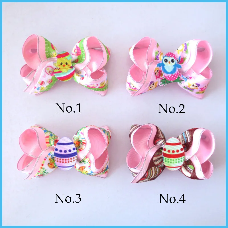 20 BLESSING Girl 4 &quotдвухцветный ABC заколка для волос с бантом Пасхальный кролик куриное