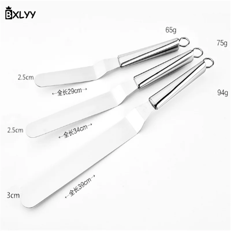 BXLYY Baking Accessories 6/8/10 Inch Stainless Steel Cream Spatula Kitchen Gadgets Cake Decoration Supplies Wedding Decoration.7